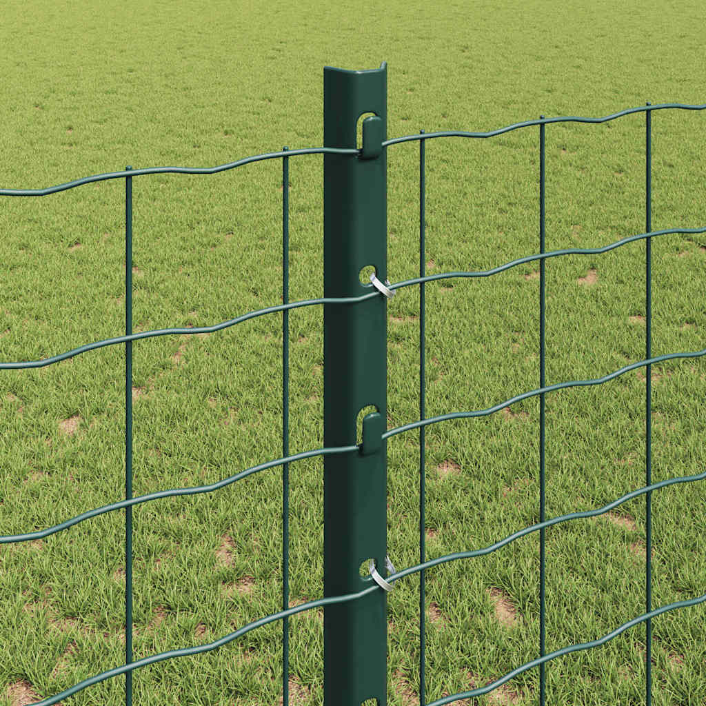 Afrasteringspaal 5 pcs Groen 120 cm Staal is nu te koop bij PeponiXL, paradijselijk wonen!