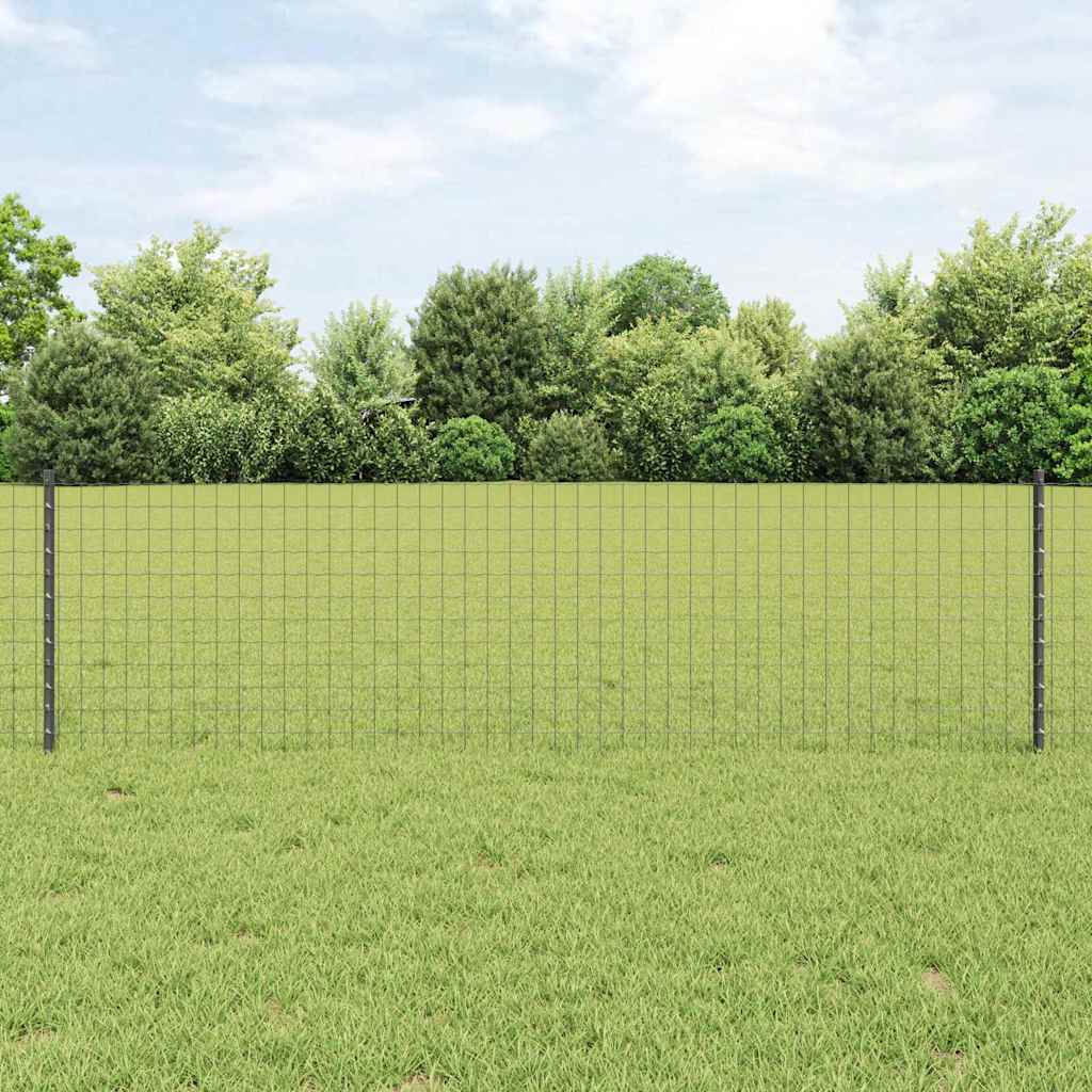 Afrasteringspaal 11 pcs Grijs 60 cm Staal is nu te koop bij PeponiXL, paradijselijk wonen!