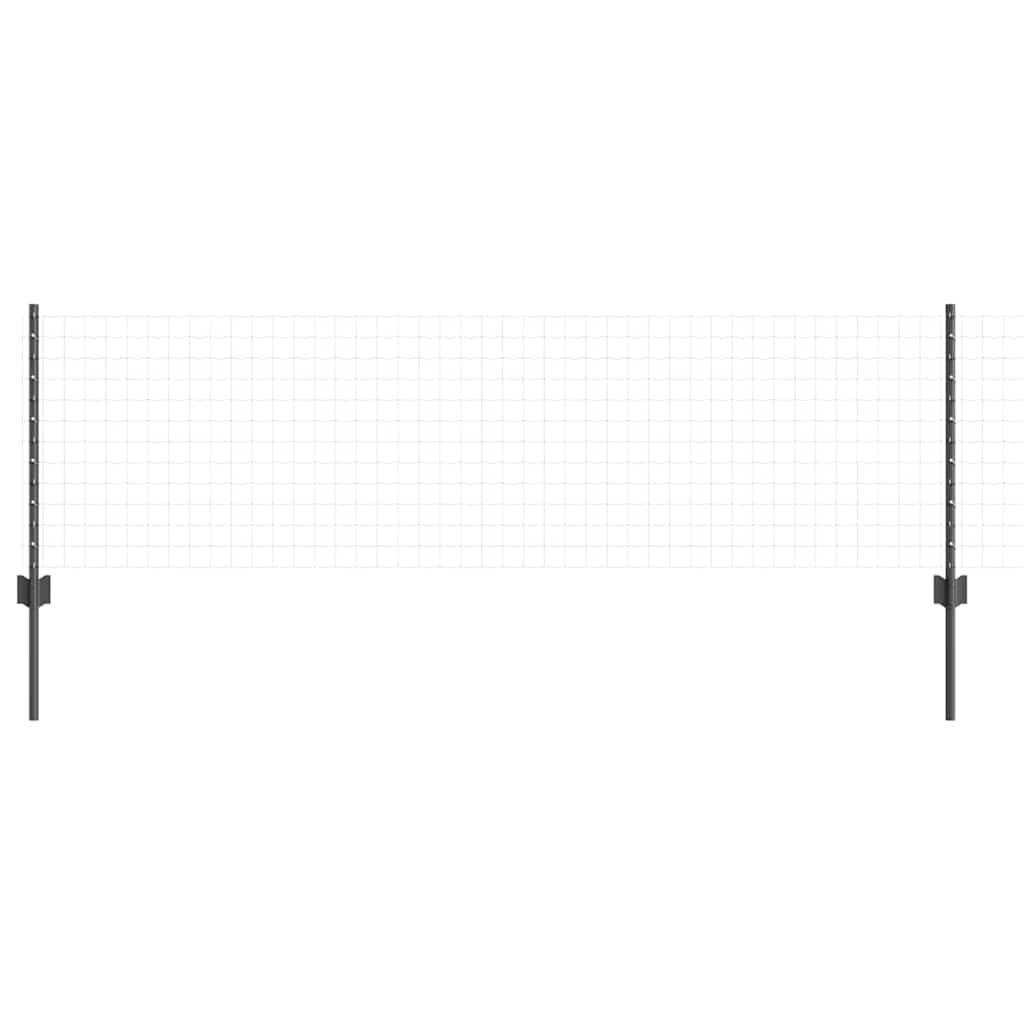 Afrasteringspaal 11 pcs Grijs 60 cm Staal is nu te koop bij PeponiXL, paradijselijk wonen!