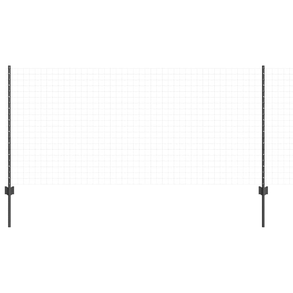 Afrasteringspaal 11 pcs Grijs 100 cm Staal is nu te koop bij PeponiXL, paradijselijk wonen!