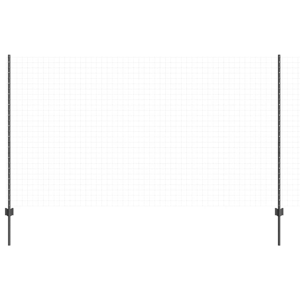 Afrasteringspaal 11 pcs Grijs 140 cm Staal is nu te koop bij PeponiXL, paradijselijk wonen!