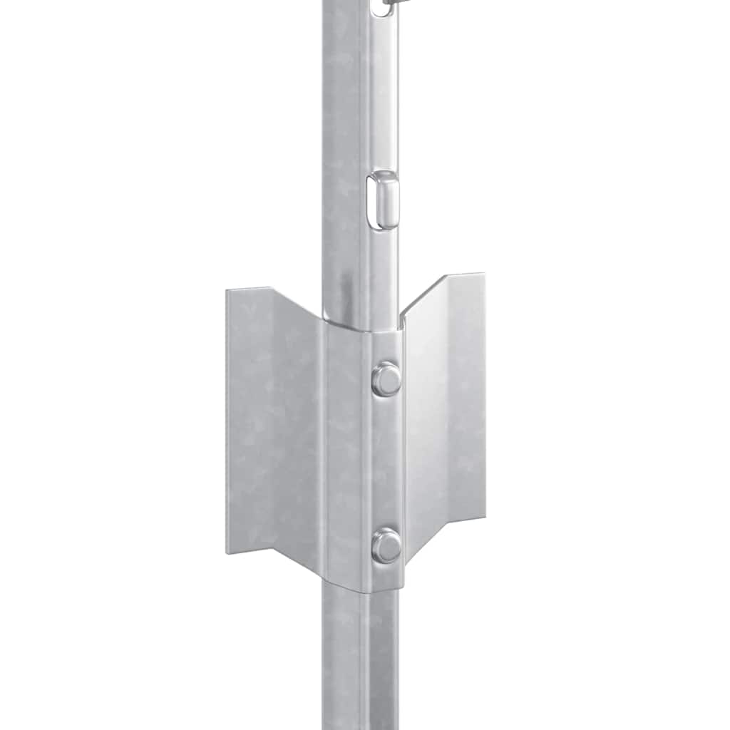 Afrasteringspaal 5 pcs Zilver 80 cm Staal is nu te koop bij PeponiXL, paradijselijk wonen!