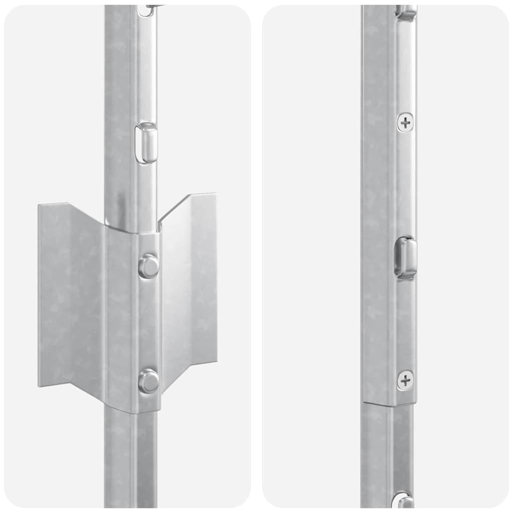 Afrasteringspaal 11 pcs Zilver 150 cm Staal is nu te koop bij PeponiXL, paradijselijk wonen!