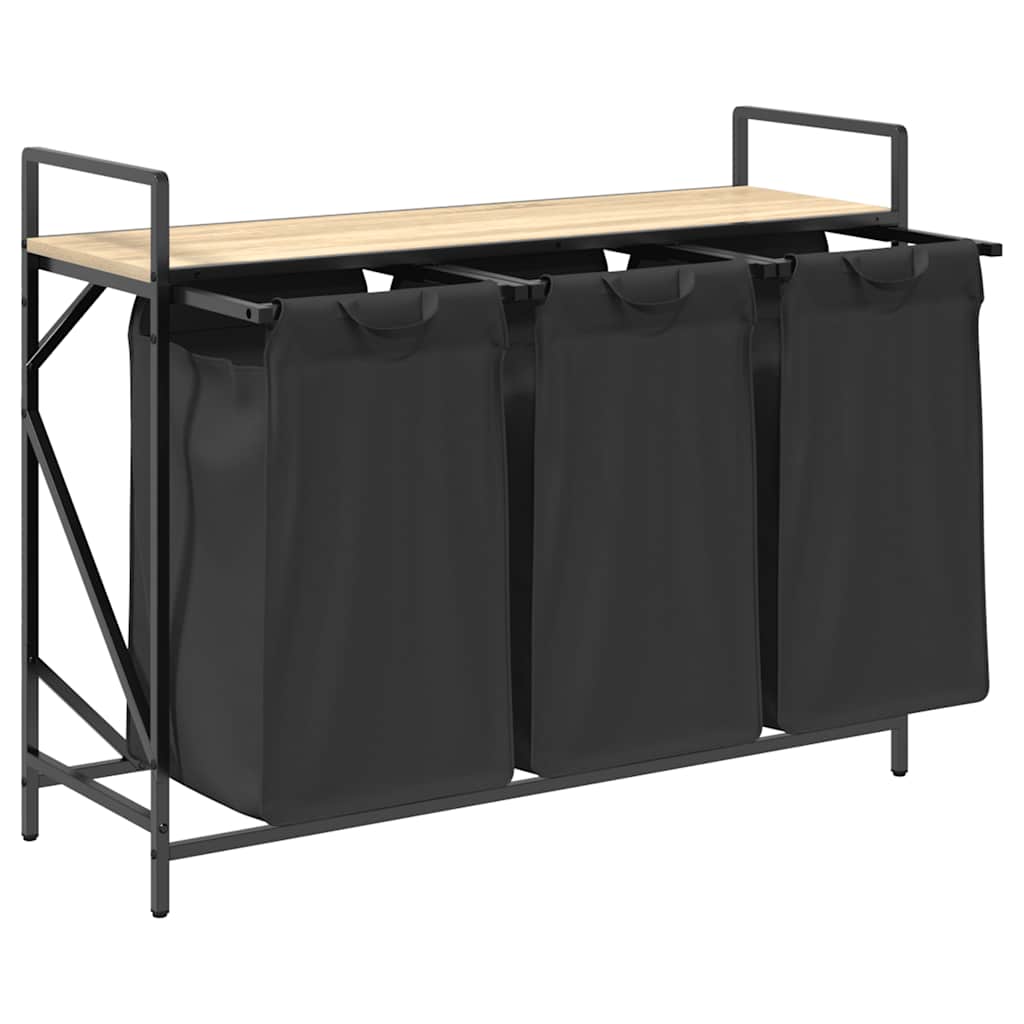 Wasmand 3 vakken met plank sonoma eikenkleurig is nu te koop bij PeponiXL, paradijselijk wonen!