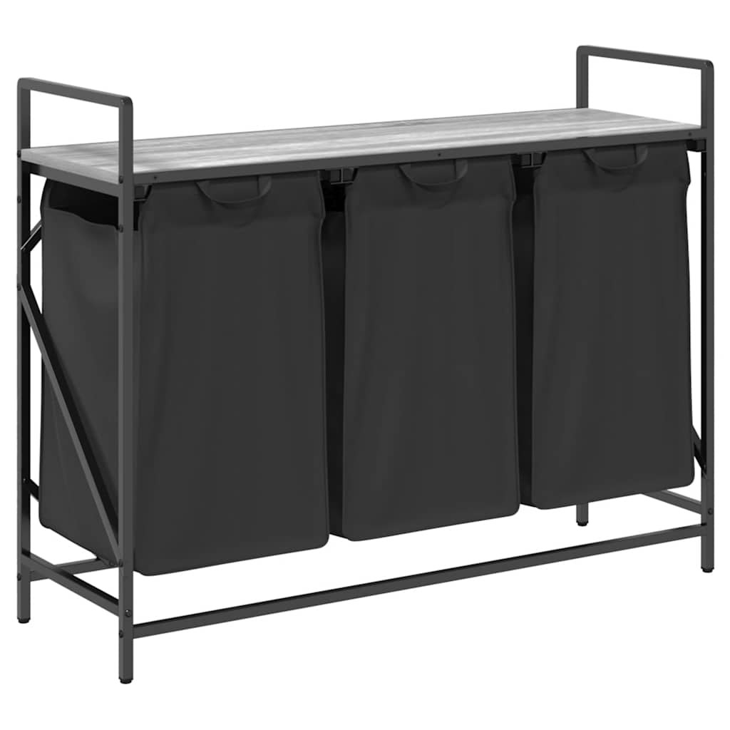 Wasmand 3 vakken met plank grijs sonoma eiken is nu te koop bij PeponiXL, paradijselijk wonen!
