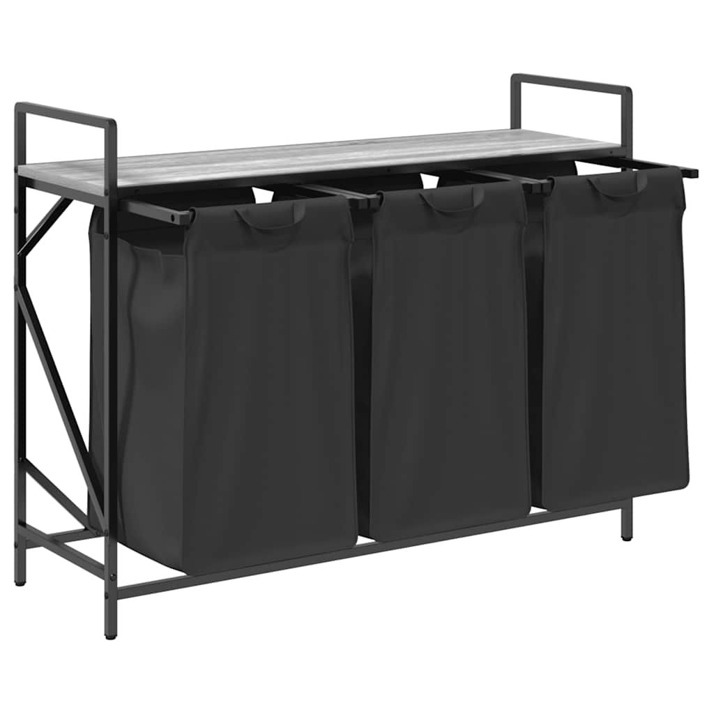 Wasmand 3 vakken met plank grijs sonoma eiken is nu te koop bij PeponiXL, paradijselijk wonen!