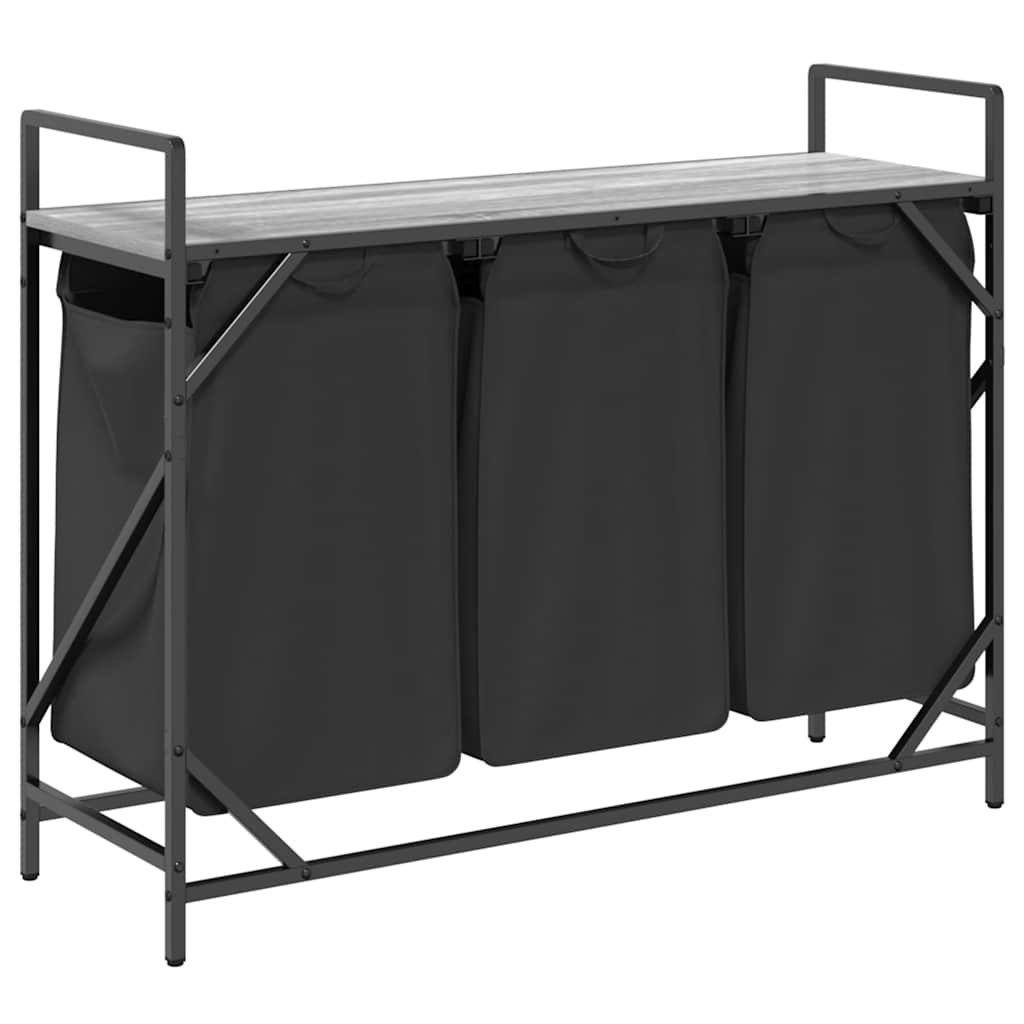 Wasmand 3 vakken met plank grijs sonoma eiken is nu te koop bij PeponiXL, paradijselijk wonen!