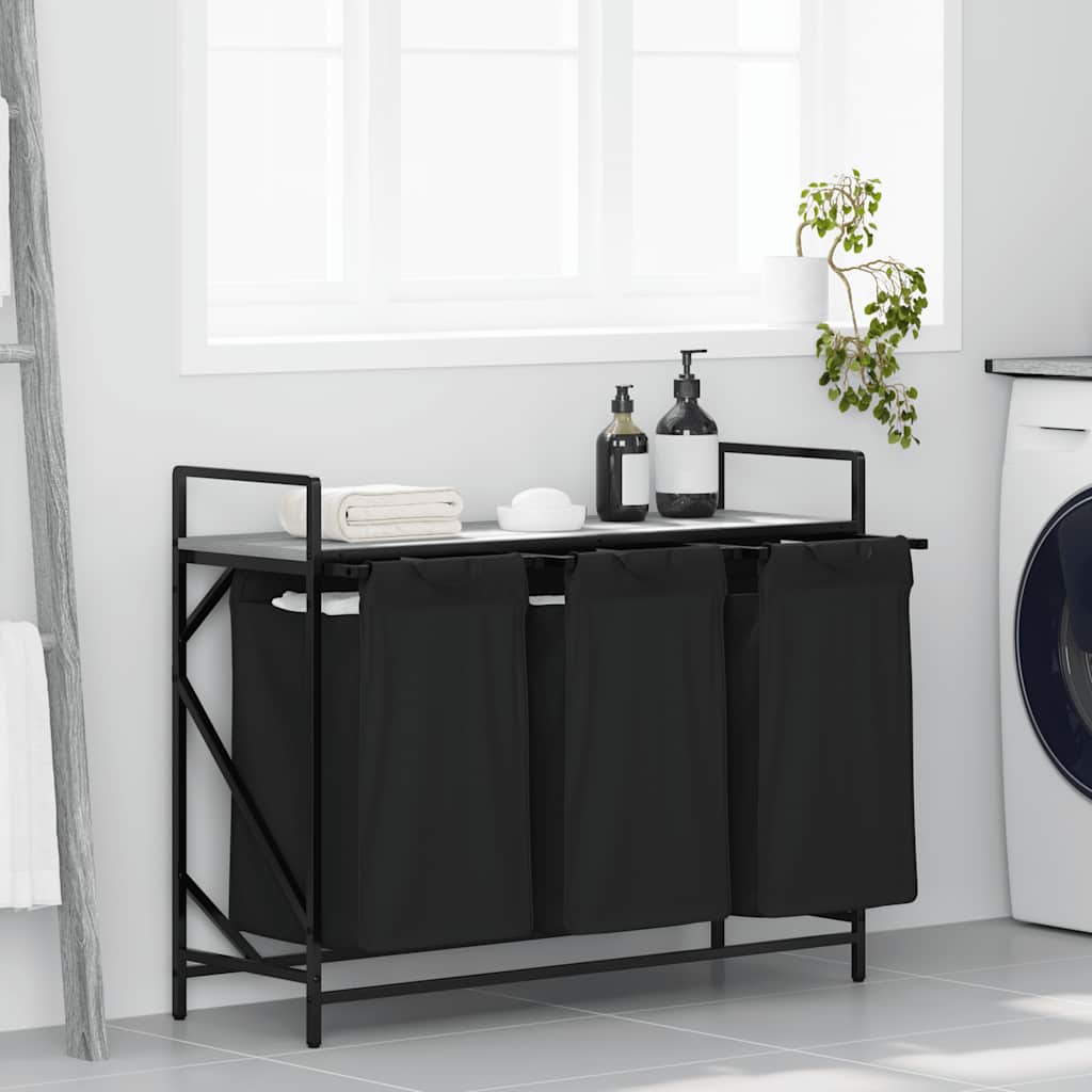 Wasmand 3 vakken met plank grijs sonoma eiken is nu te koop bij PeponiXL, paradijselijk wonen!