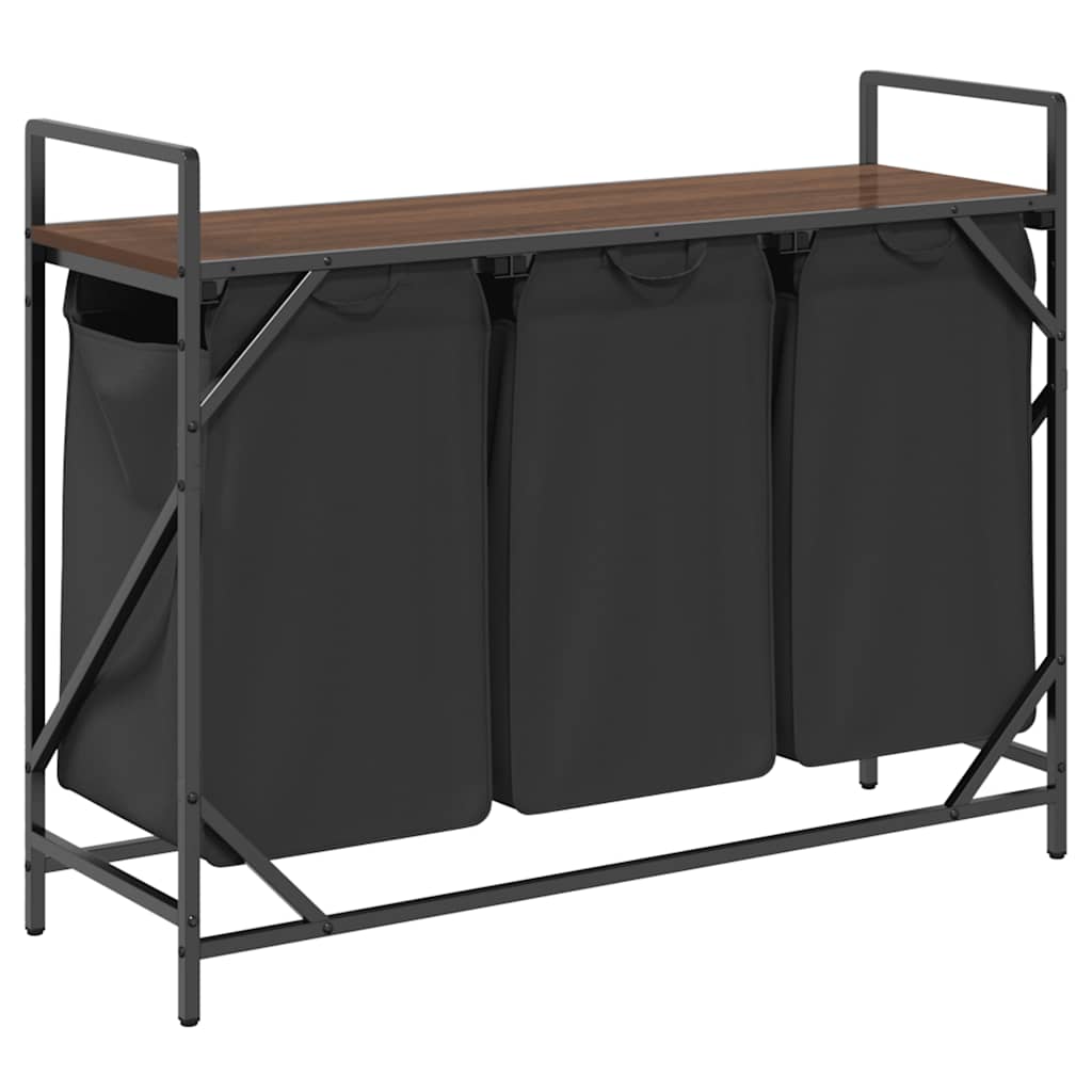 Wasmand 3 vakken met plank bruin eikenkleurig is nu te koop bij PeponiXL, paradijselijk wonen!