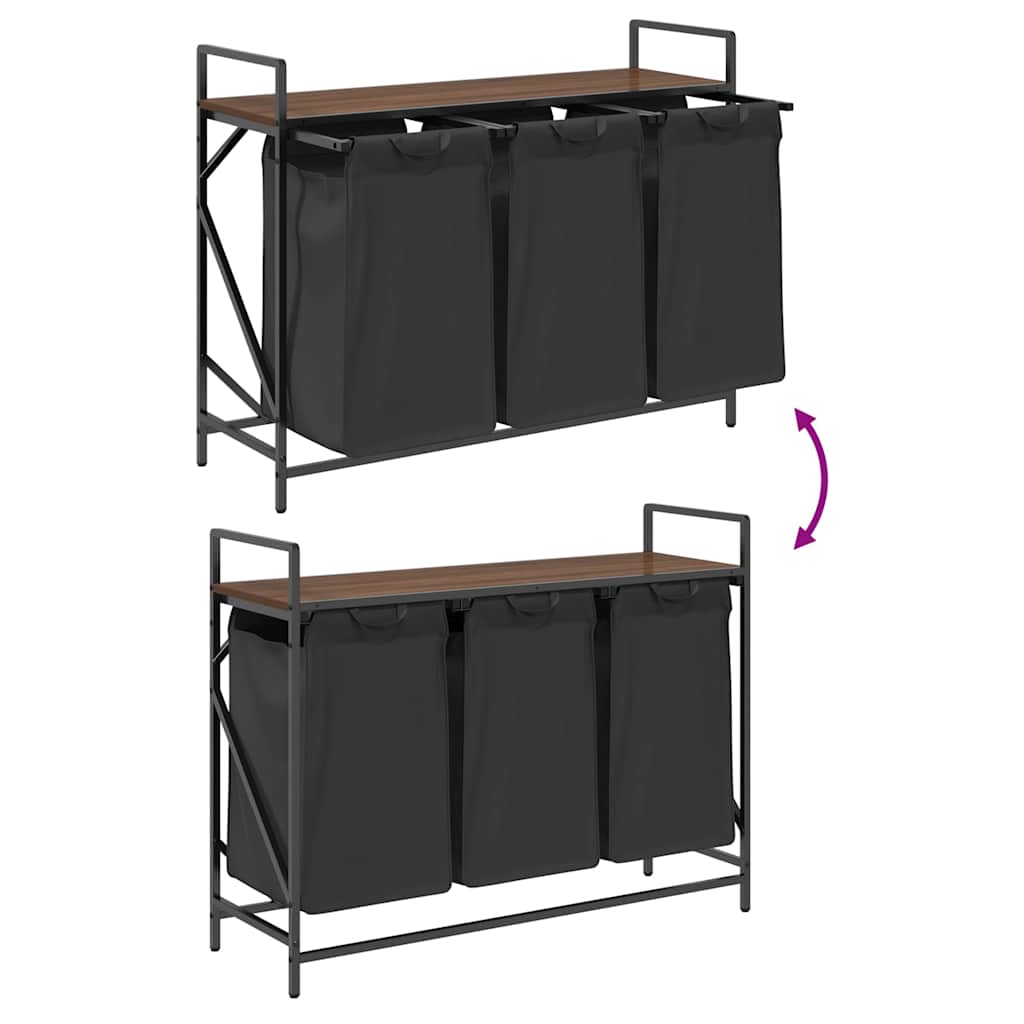 Wasmand 3 vakken met plank bruin eikenkleurig is nu te koop bij PeponiXL, paradijselijk wonen!