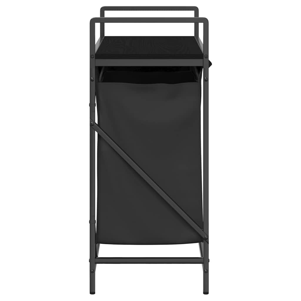 Wasmand 2 vakken met plank zwart eikenkleurig is nu te koop bij PeponiXL, paradijselijk wonen!