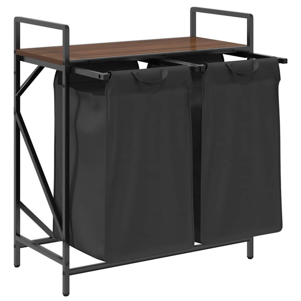 Wasmand 2 vakken met plank bruin eikenkleurig is nu te koop bij PeponiXL, paradijselijk wonen!