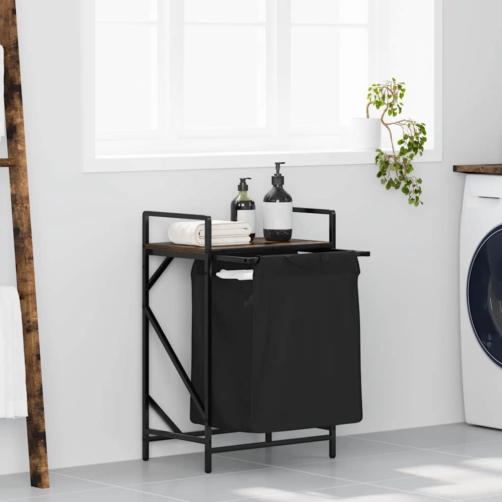 Wasmand 1 vak met plank gerookt eikenkleurig is nu te koop bij PeponiXL, paradijselijk wonen!