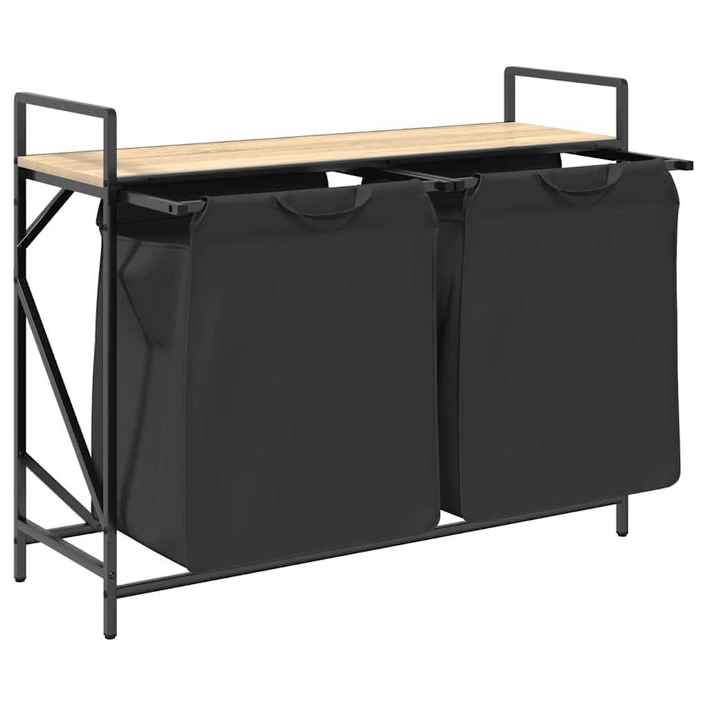 Wasmand 2 vakken met plank sonoma eikenkleurig is nu te koop bij PeponiXL, paradijselijk wonen!
