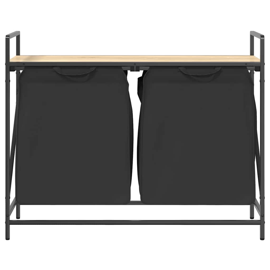 Wasmand 2 vakken met plank sonoma eikenkleurig is nu te koop bij PeponiXL, paradijselijk wonen!