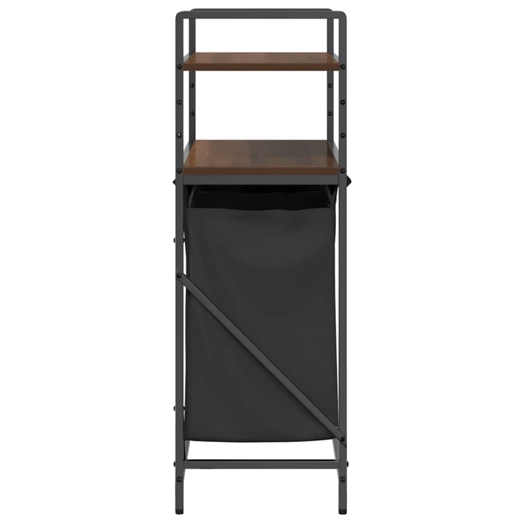 Wasmand 2 vakken met planken bruin eikenkleurig is nu te koop bij PeponiXL, paradijselijk wonen!