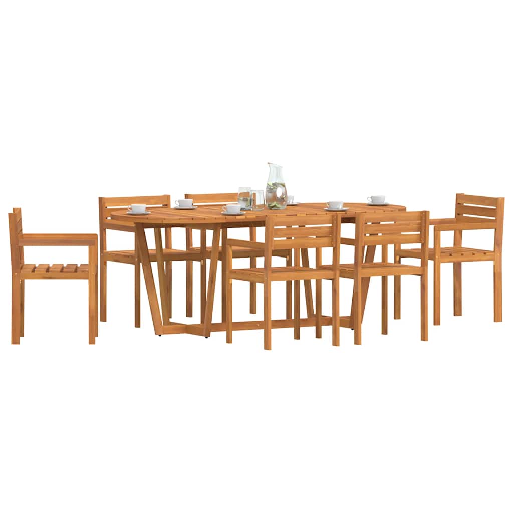 7-delige tuinset van massief acaciahout is nu te koop bij PeponiXL, paradijselijk wonen!