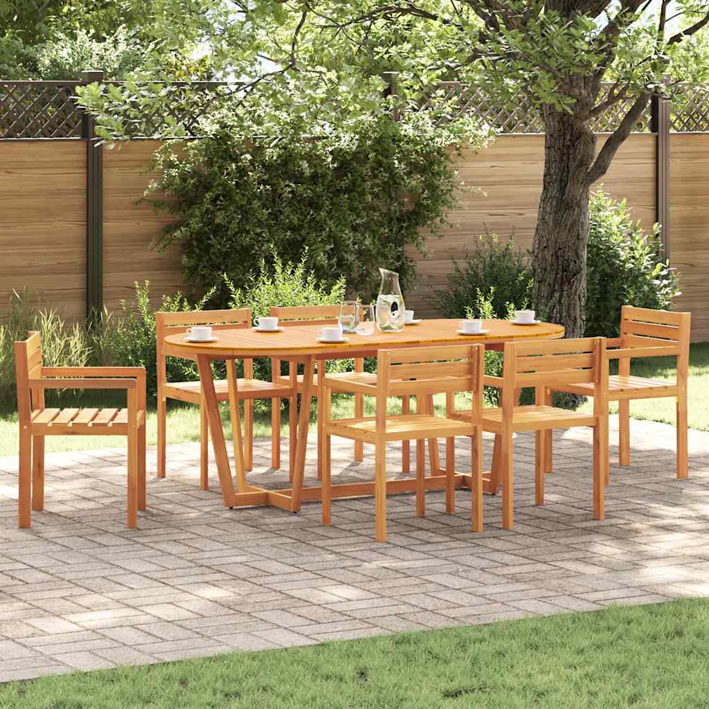 7-delige tuinset van massief acaciahout is nu te koop bij PeponiXL, paradijselijk wonen!