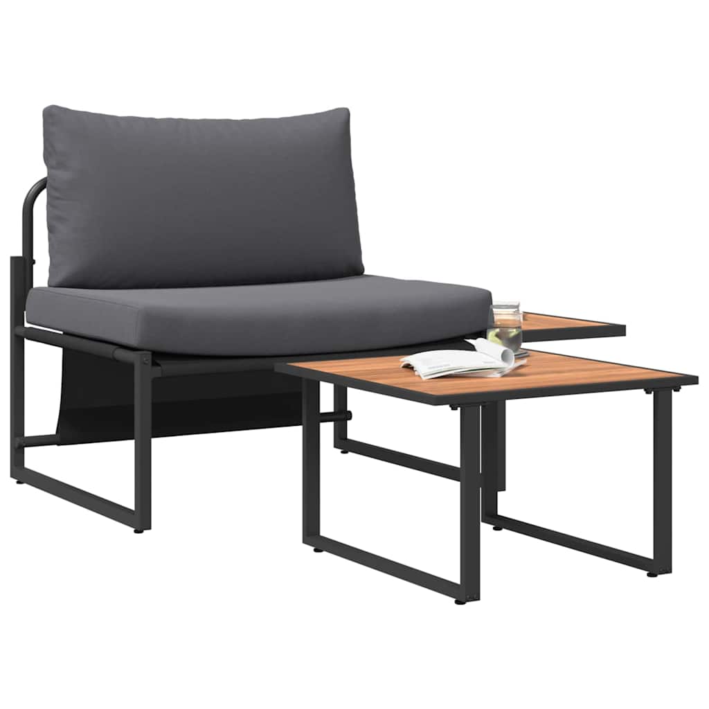 Tuinbankenset 2 pcs Antraciet Staal is nu te koop bij PeponiXL, paradijselijk wonen!