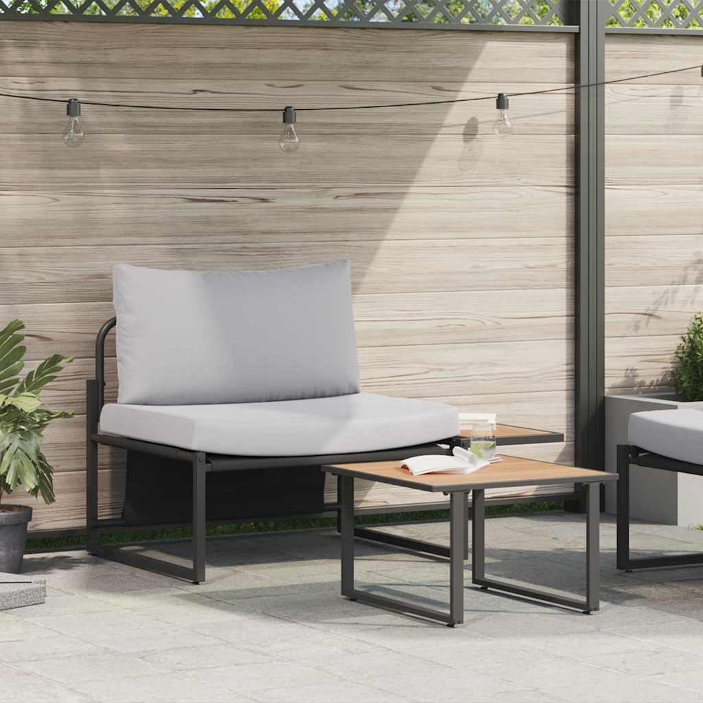 Tuinbankenset 2 pcs Lichtgrijs Staal is nu te koop bij PeponiXL, paradijselijk wonen!