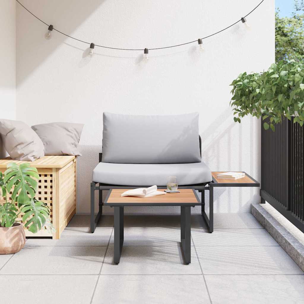 Tuinbankenset 2 pcs Lichtgrijs Staal is nu te koop bij PeponiXL, paradijselijk wonen!