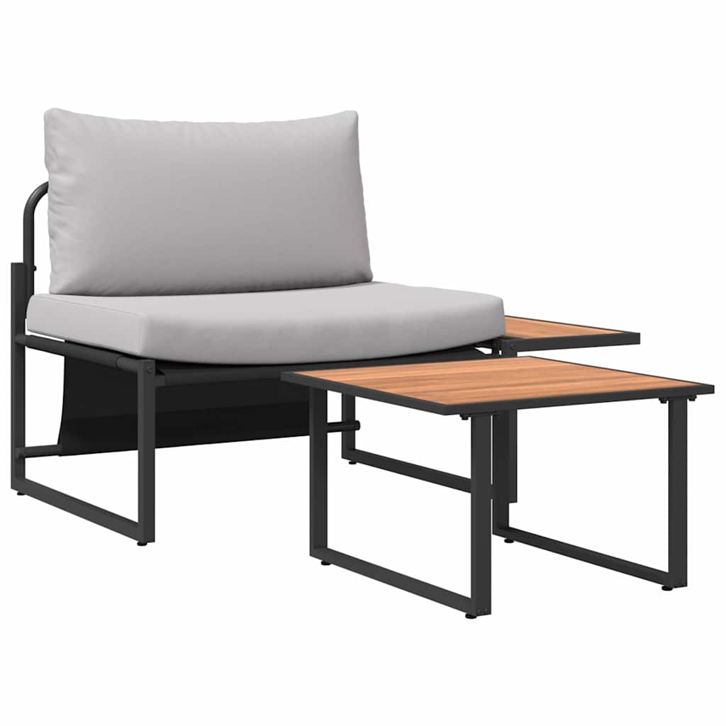 Tuinbankenset 2 pcs Lichtgrijs Staal is nu te koop bij PeponiXL, paradijselijk wonen!