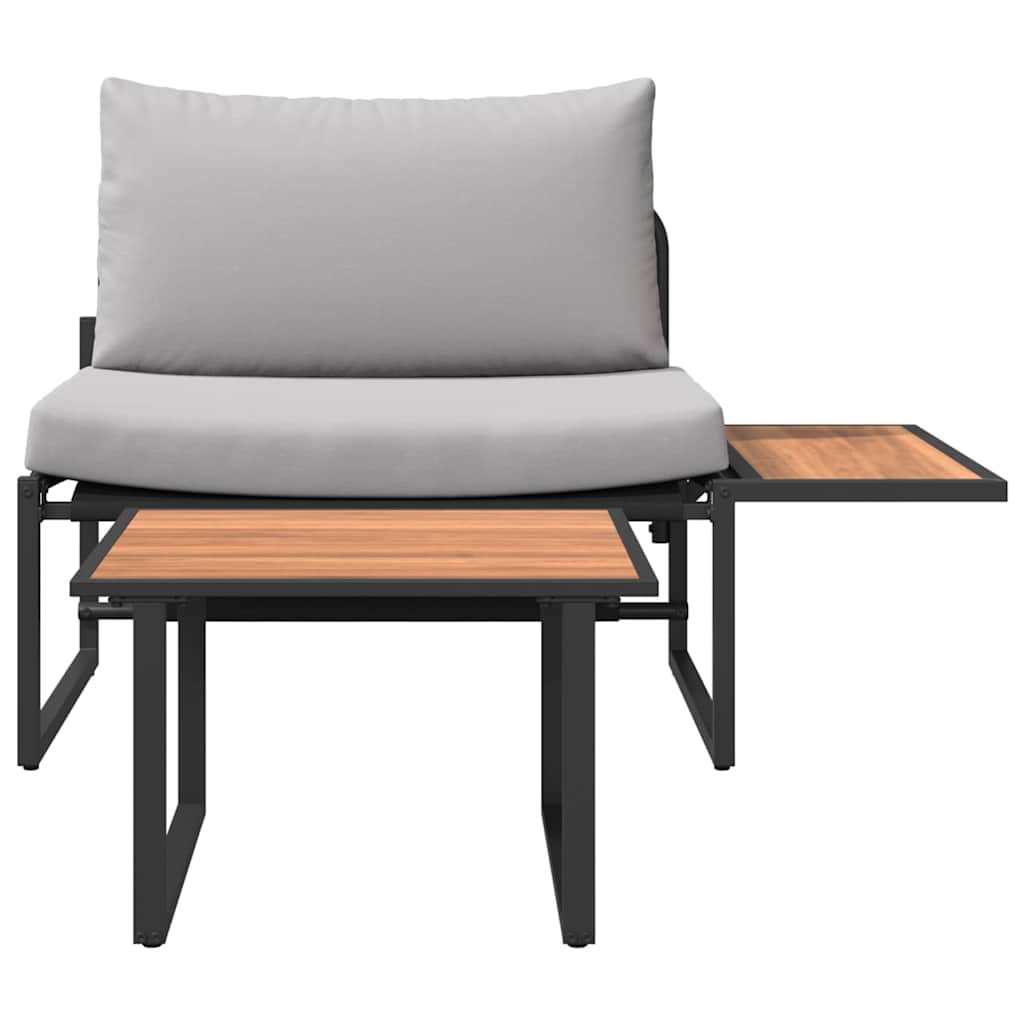 Tuinbankenset 2 pcs Lichtgrijs Staal is nu te koop bij PeponiXL, paradijselijk wonen!