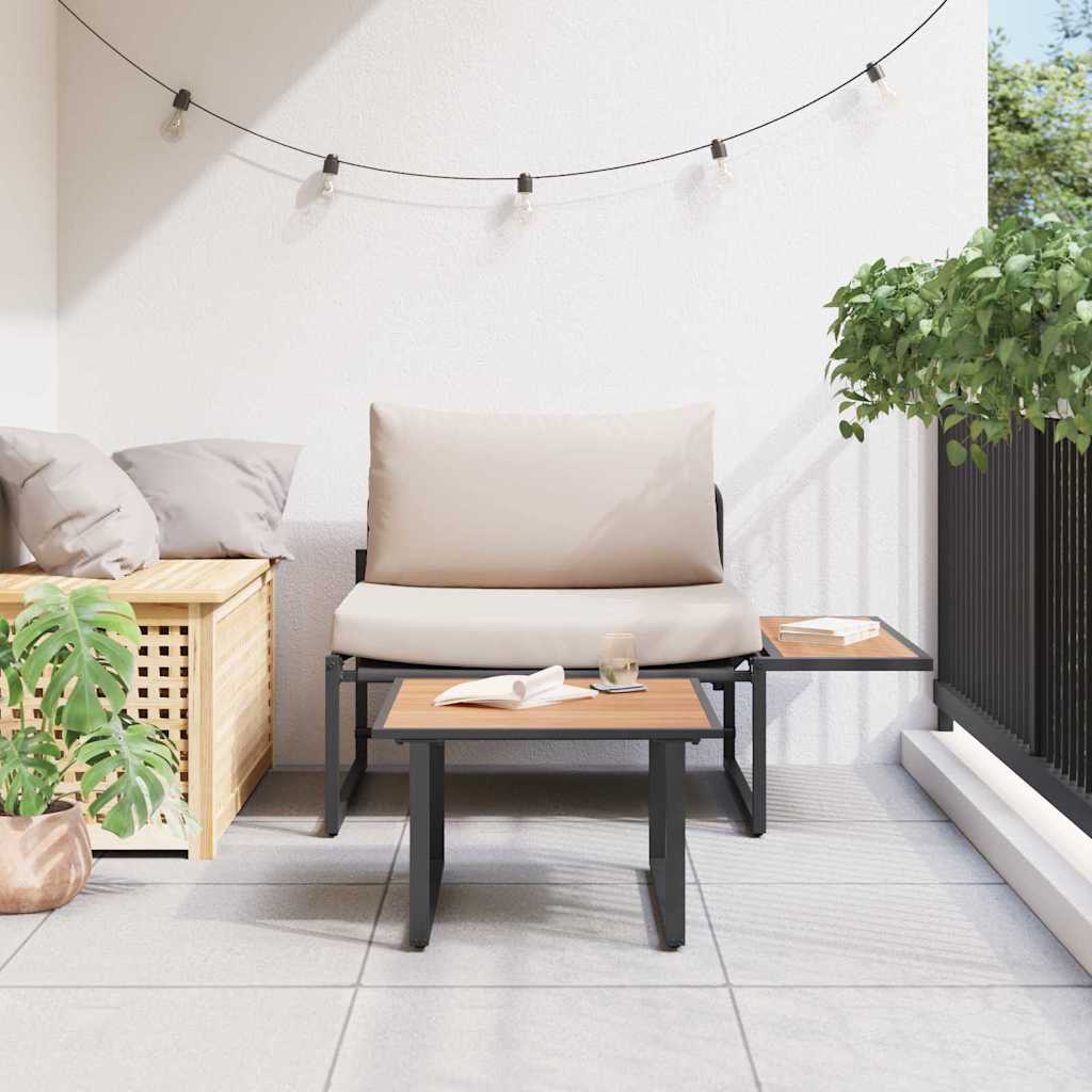 Tuinbankenset 2 pcs Taupe Staal is nu te koop bij PeponiXL, paradijselijk wonen!