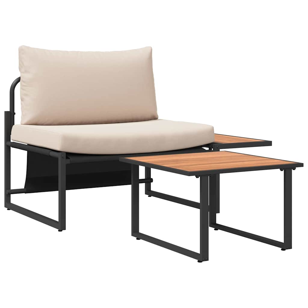 Tuinbankenset 2 pcs Taupe Staal is nu te koop bij PeponiXL, paradijselijk wonen!