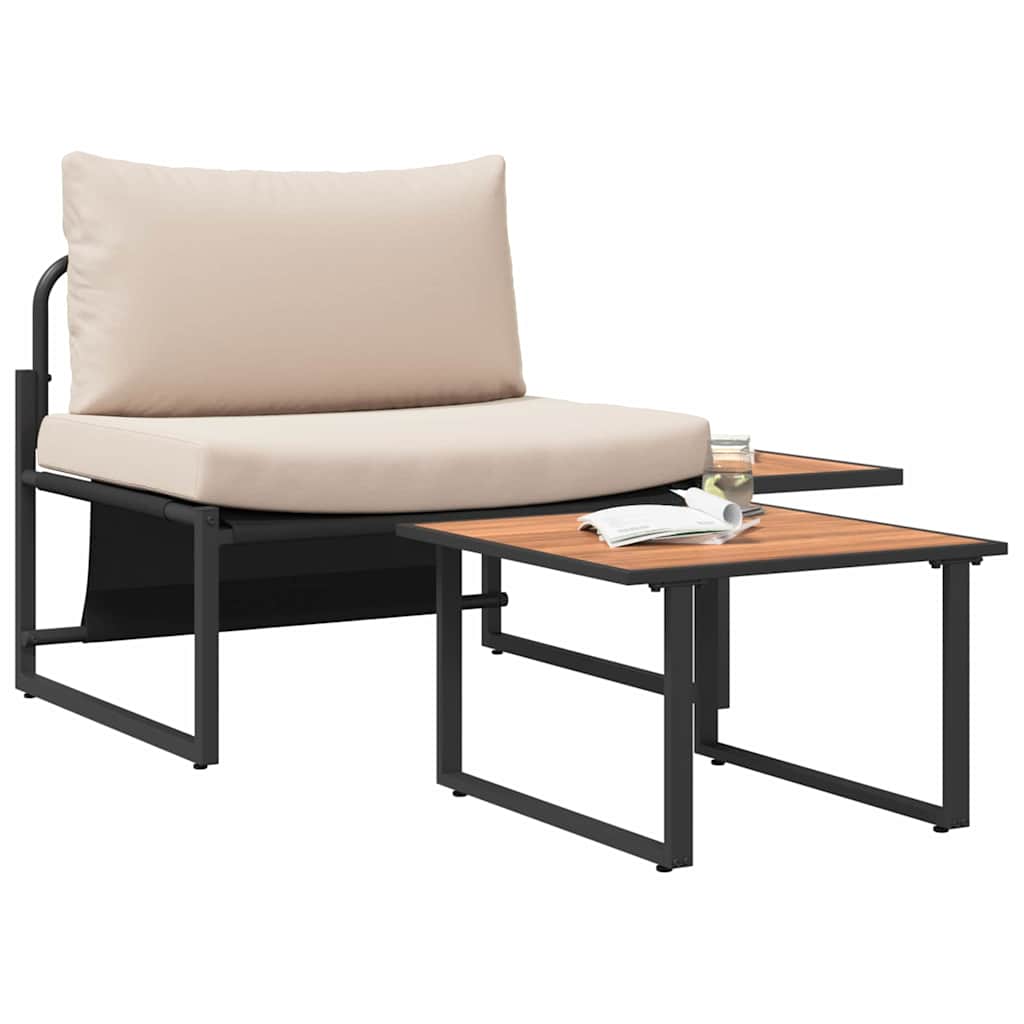 Tuinbankenset 2 pcs Taupe Staal is nu te koop bij PeponiXL, paradijselijk wonen!