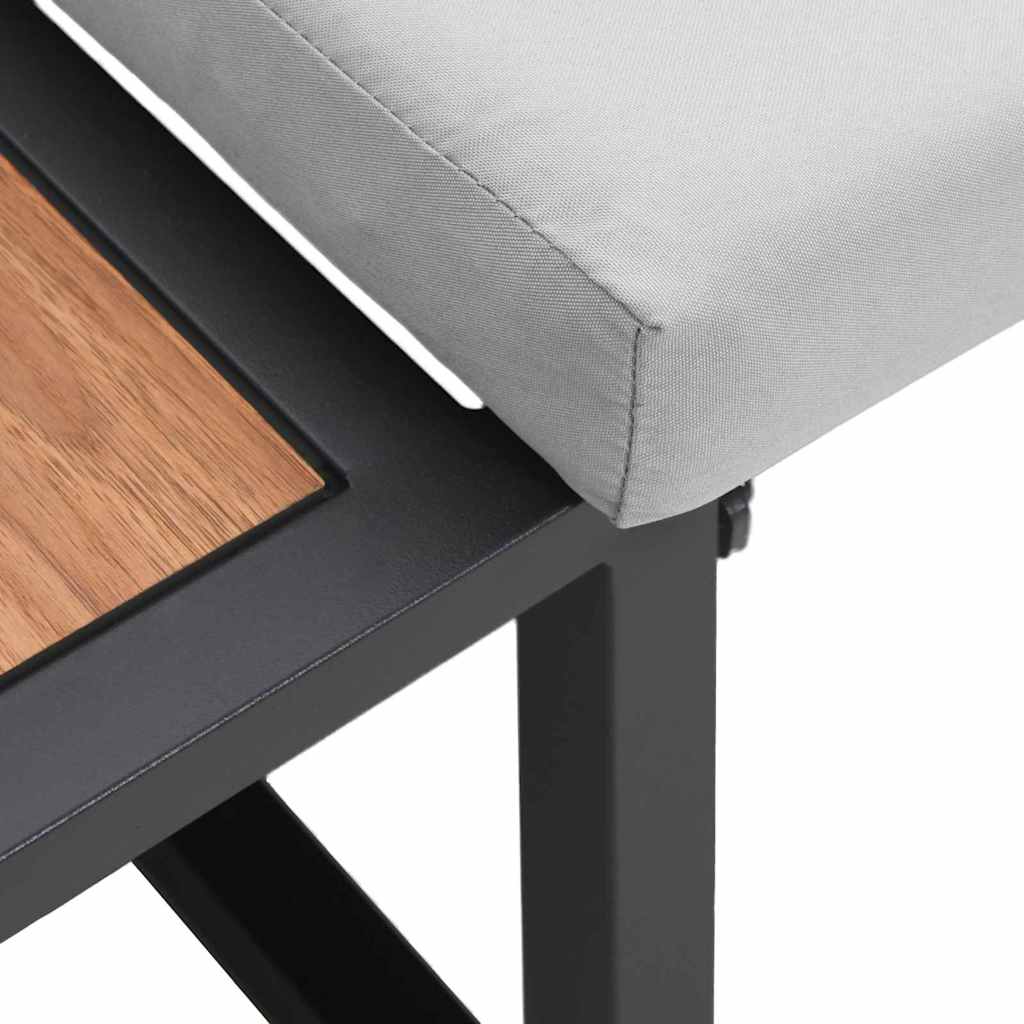 Tuinbank met kussen Lichtgrijs 200,5 x 70 x 85,5 cm Staal is nu te koop bij PeponiXL, paradijselijk wonen!