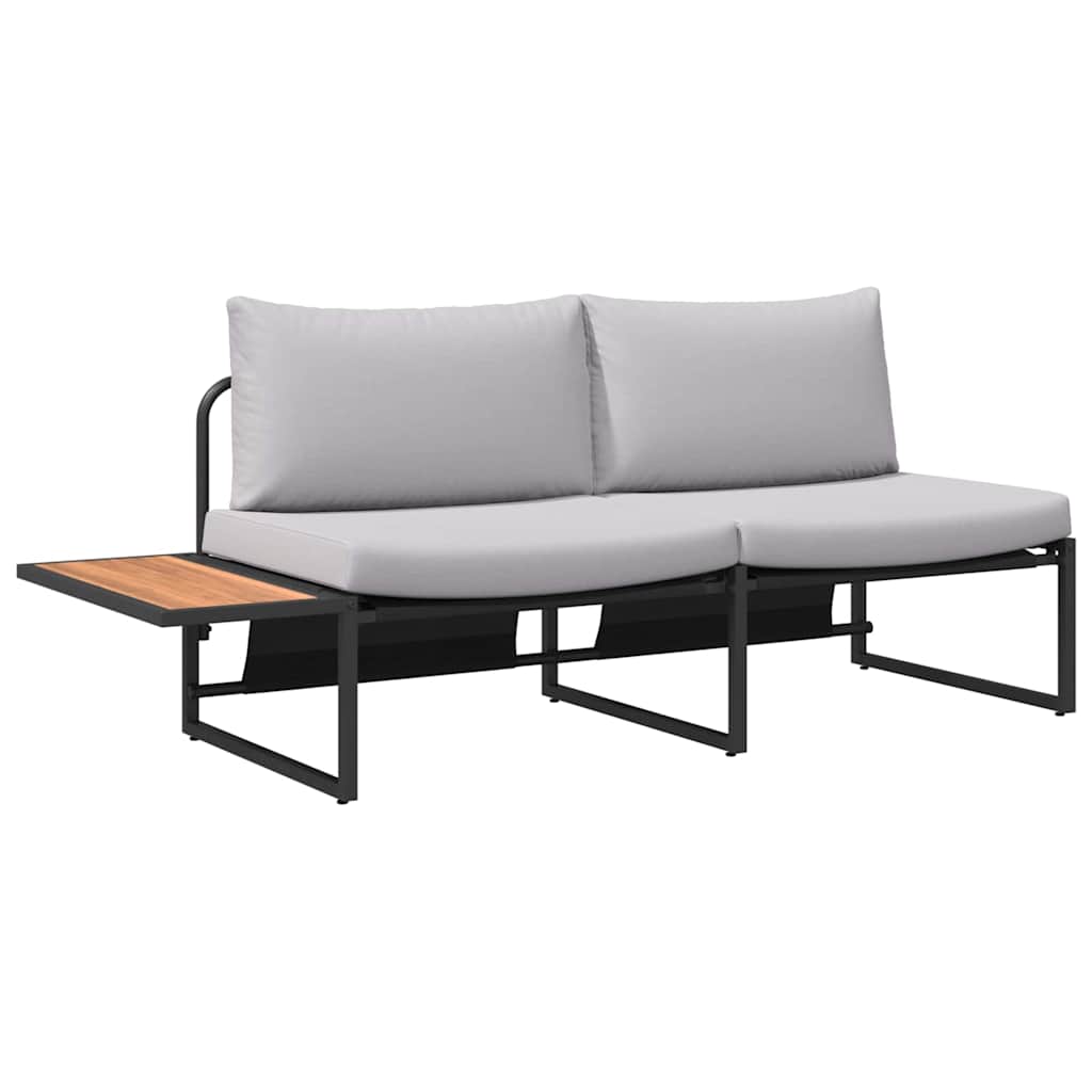 Tuinbank met kussen Lichtgrijs 200,5 x 70 x 85,5 cm Staal is nu te koop bij PeponiXL, paradijselijk wonen!