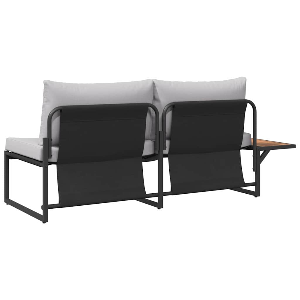 Tuinbank met kussen Lichtgrijs 200,5 x 70 x 85,5 cm Staal is nu te koop bij PeponiXL, paradijselijk wonen!