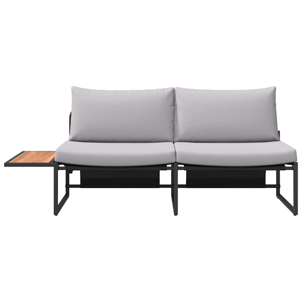 Tuinbank met kussen Lichtgrijs 200,5 x 70 x 85,5 cm Staal is nu te koop bij PeponiXL, paradijselijk wonen!