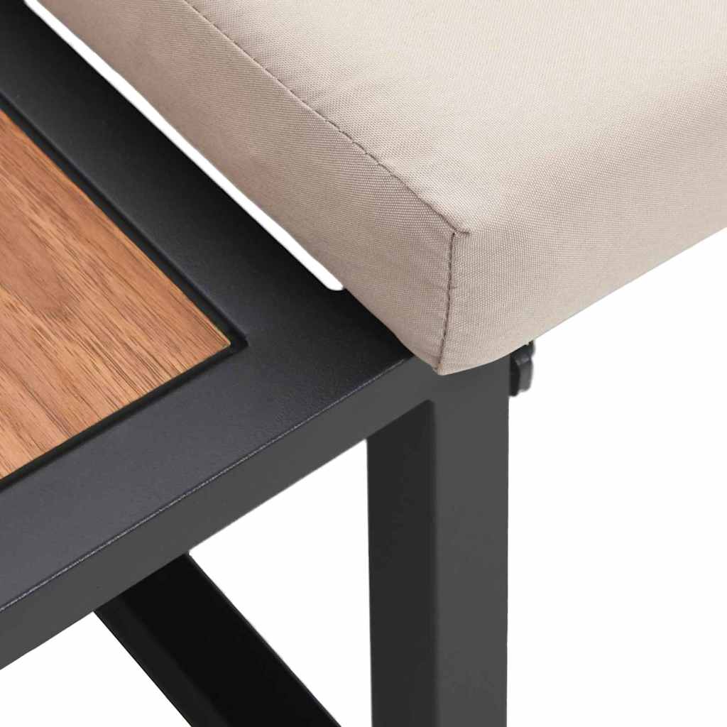Tuinbank met kussen met kussen Taupe 200,5 x 70 x 85,5 cm Staal is nu te koop bij PeponiXL, paradijselijk wonen!