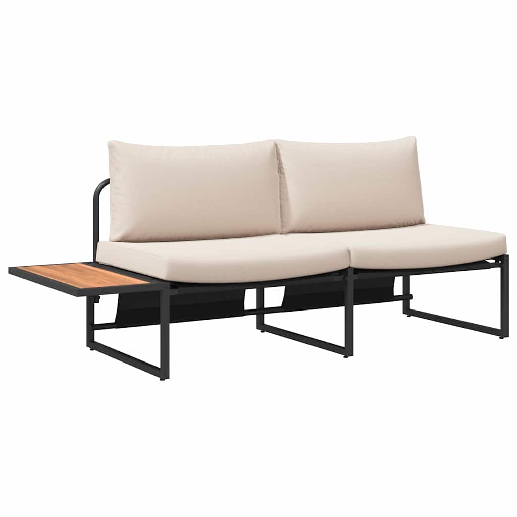 Tuinbank met kussen met kussen Taupe 200,5 x 70 x 85,5 cm Staal is nu te koop bij PeponiXL, paradijselijk wonen!