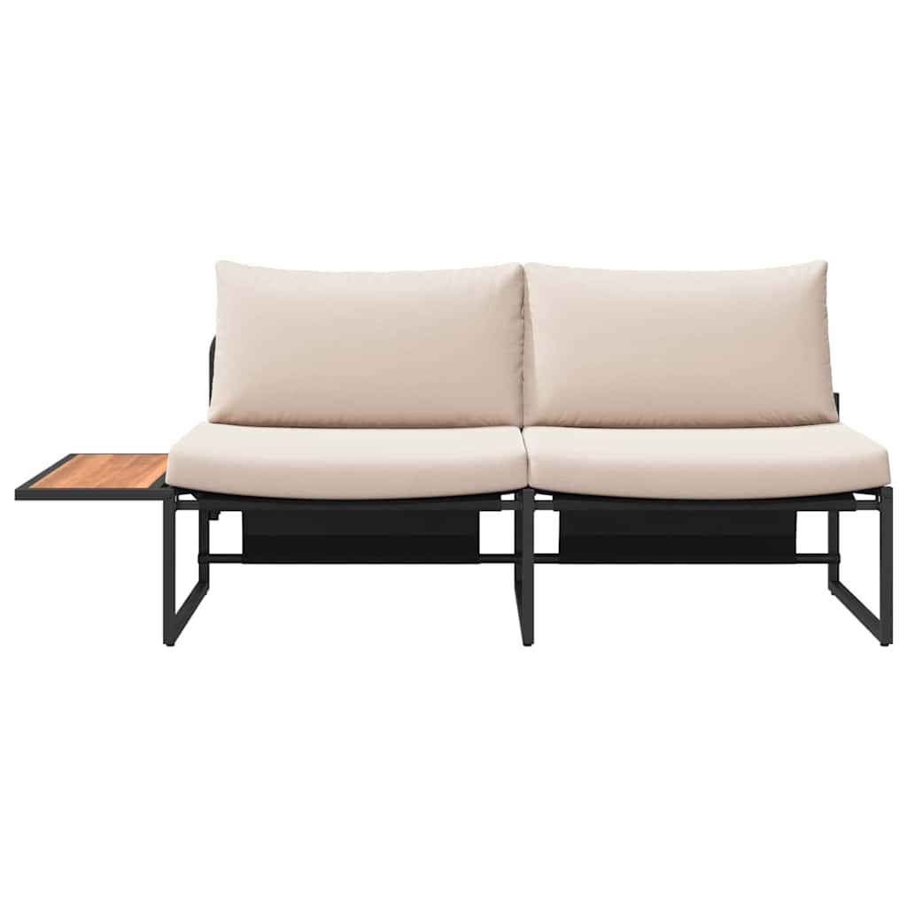 Tuinbank met kussen met kussen Taupe 200,5 x 70 x 85,5 cm Staal is nu te koop bij PeponiXL, paradijselijk wonen!