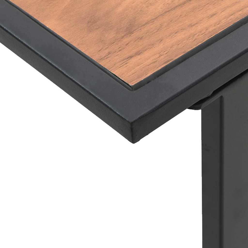 Salontafel Zwart en Bruin 55 x 55 x 35 cm Gepoedercoat staal is nu te koop bij PeponiXL, paradijselijk wonen!