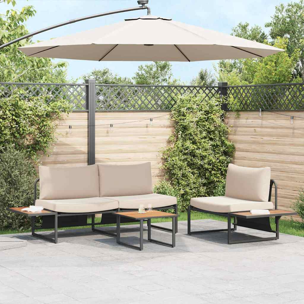 Salontafel Zwart en Bruin 55 x 55 x 35 cm Gepoedercoat staal is nu te koop bij PeponiXL, paradijselijk wonen!