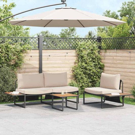 Salontafel Zwart en Bruin 55 x 55 x 35 cm Gepoedercoat staal is nu te koop bij PeponiXL, paradijselijk wonen!