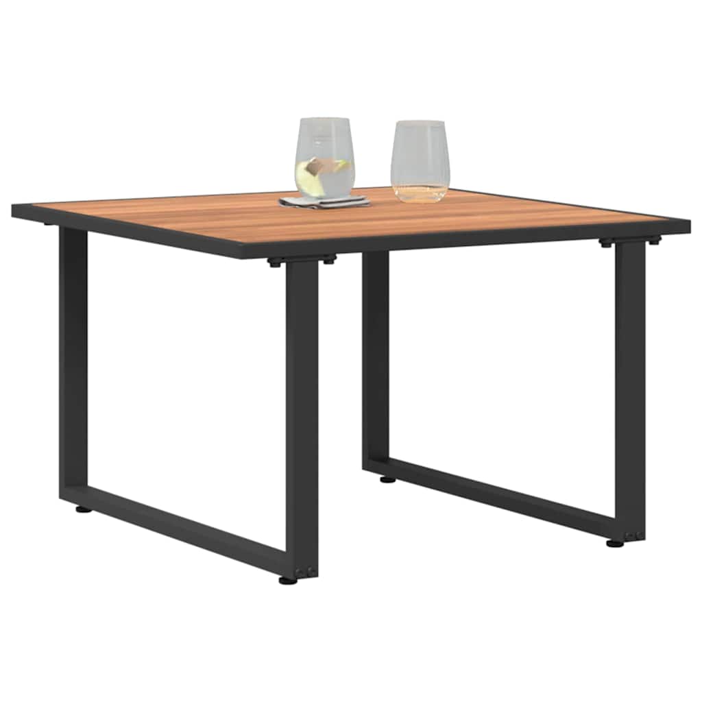 Salontafel Zwart en Bruin 55 x 55 x 35 cm Gepoedercoat staal is nu te koop bij PeponiXL, paradijselijk wonen!
