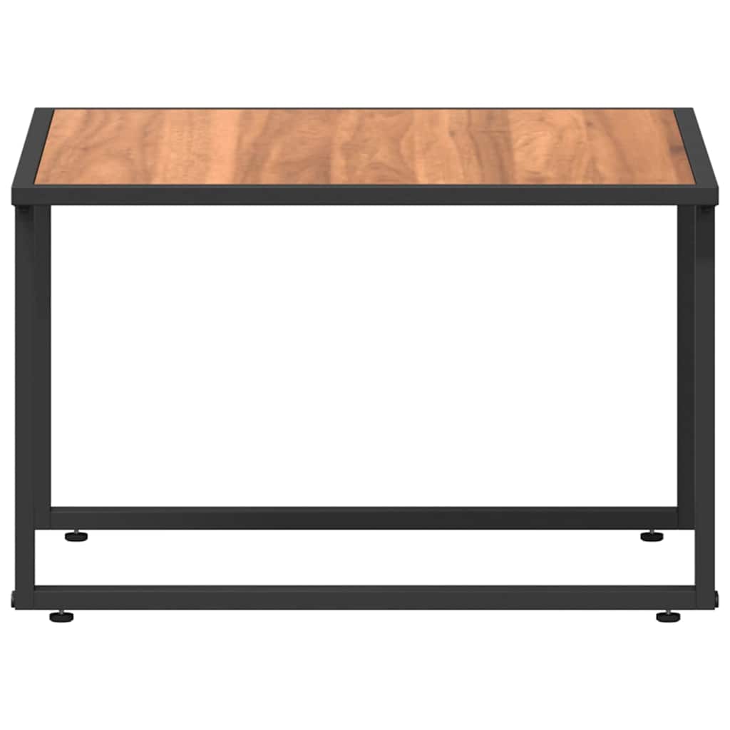 Salontafel Zwart en Bruin 55 x 55 x 35 cm Gepoedercoat staal is nu te koop bij PeponiXL, paradijselijk wonen!