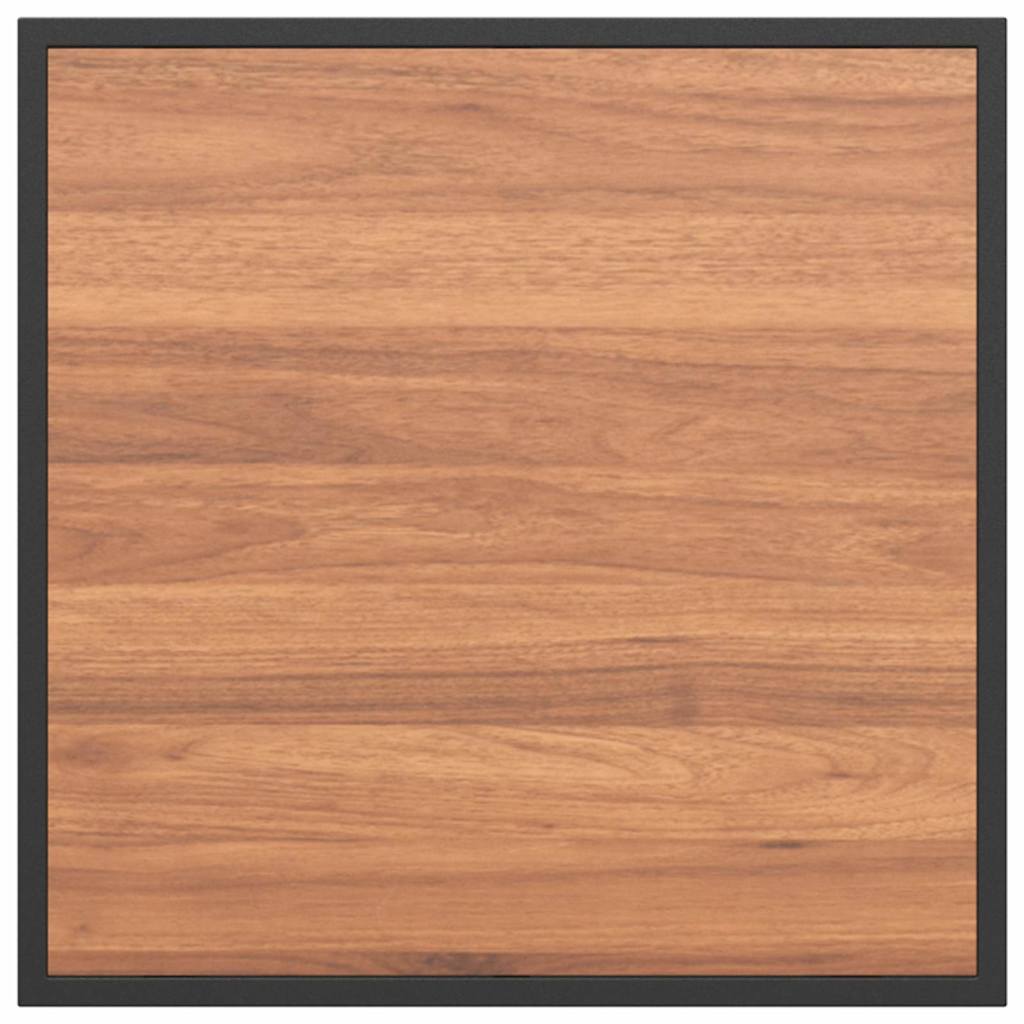 Salontafel Zwart en Bruin 55 x 55 x 35 cm Gepoedercoat staal is nu te koop bij PeponiXL, paradijselijk wonen!