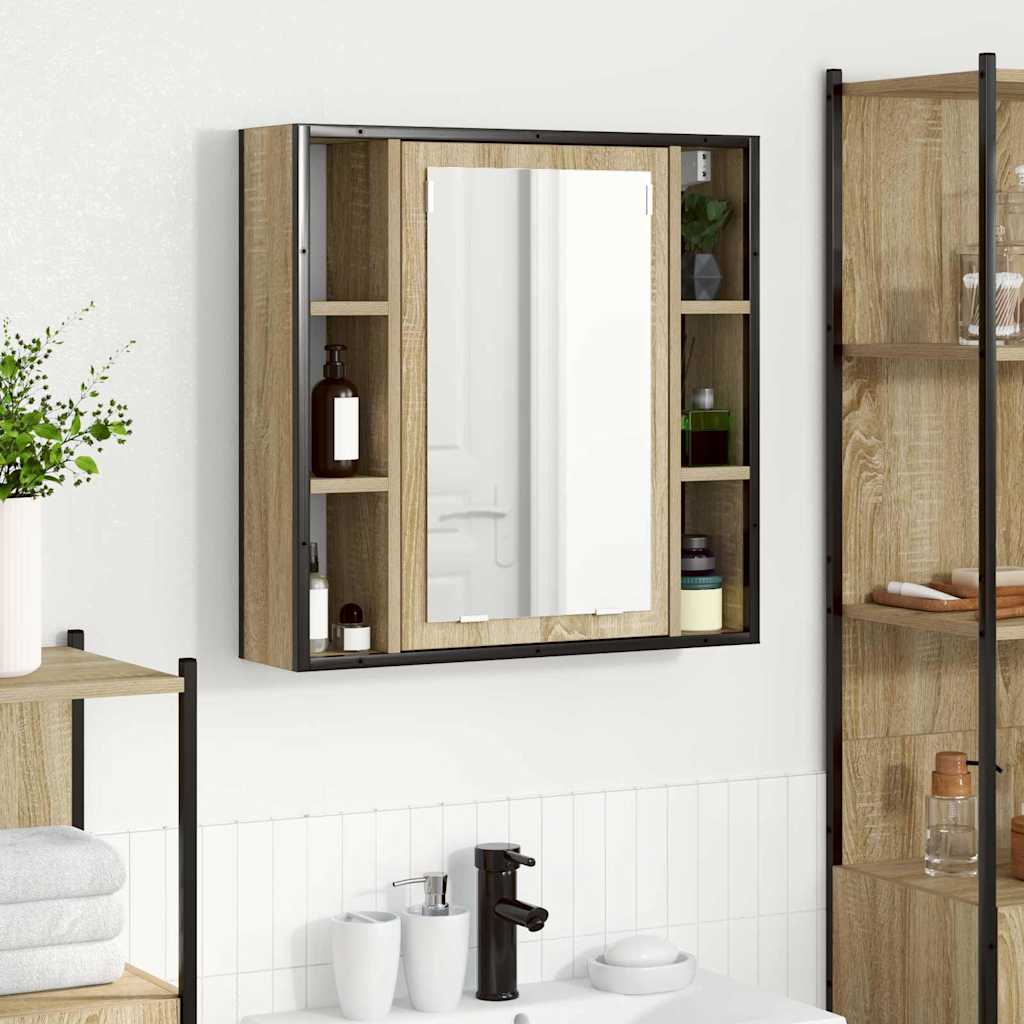 Spiegelkast met plank Sonoma Eiken 60 x 16 x 60 cm Bewerkt hout is nu te koop bij PeponiXL, paradijselijk wonen!