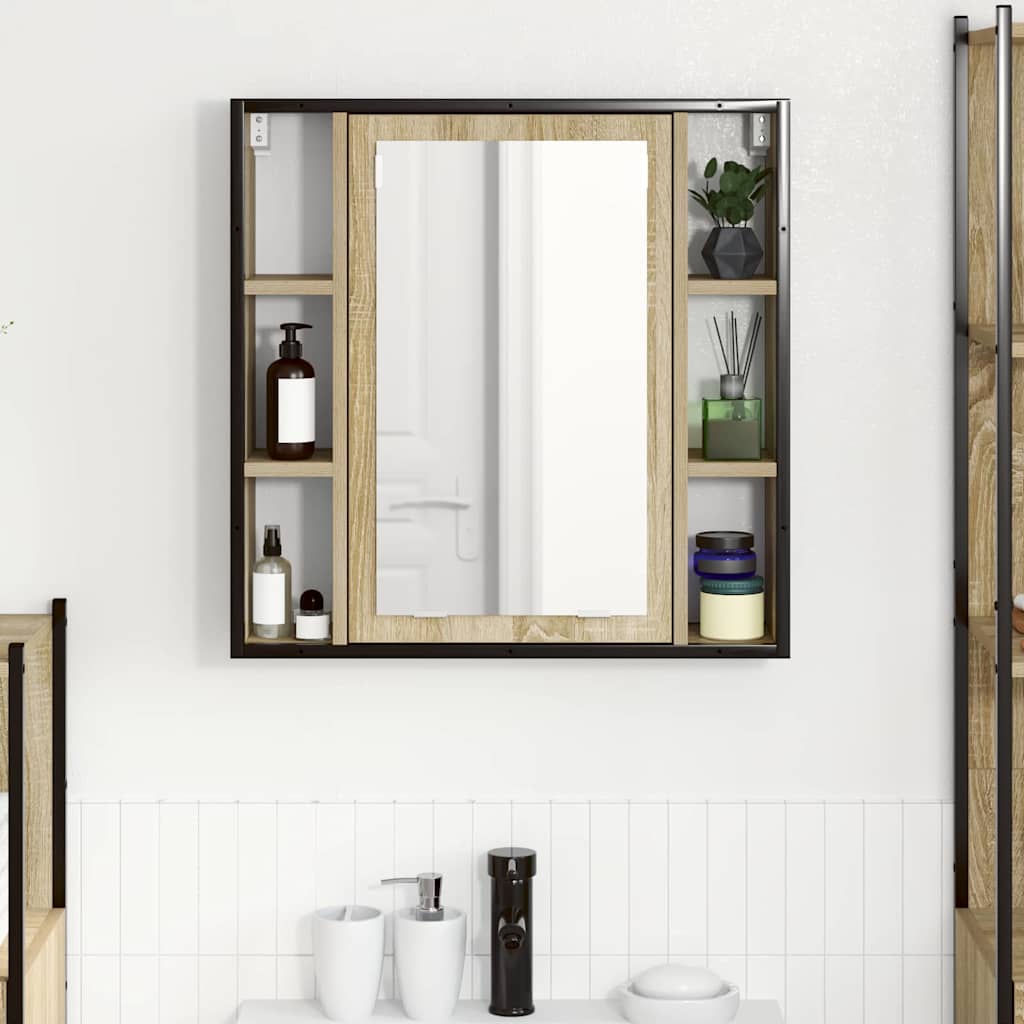 Spiegelkast met plank Sonoma Eiken 60 x 16 x 60 cm Bewerkt hout is nu te koop bij PeponiXL, paradijselijk wonen!