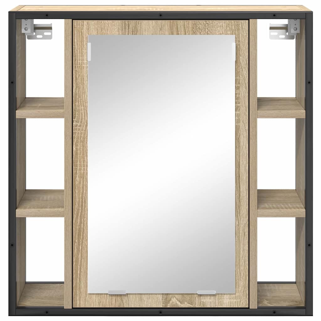 Spiegelkast met plank Sonoma Eiken 60 x 16 x 60 cm Bewerkt hout is nu te koop bij PeponiXL, paradijselijk wonen!