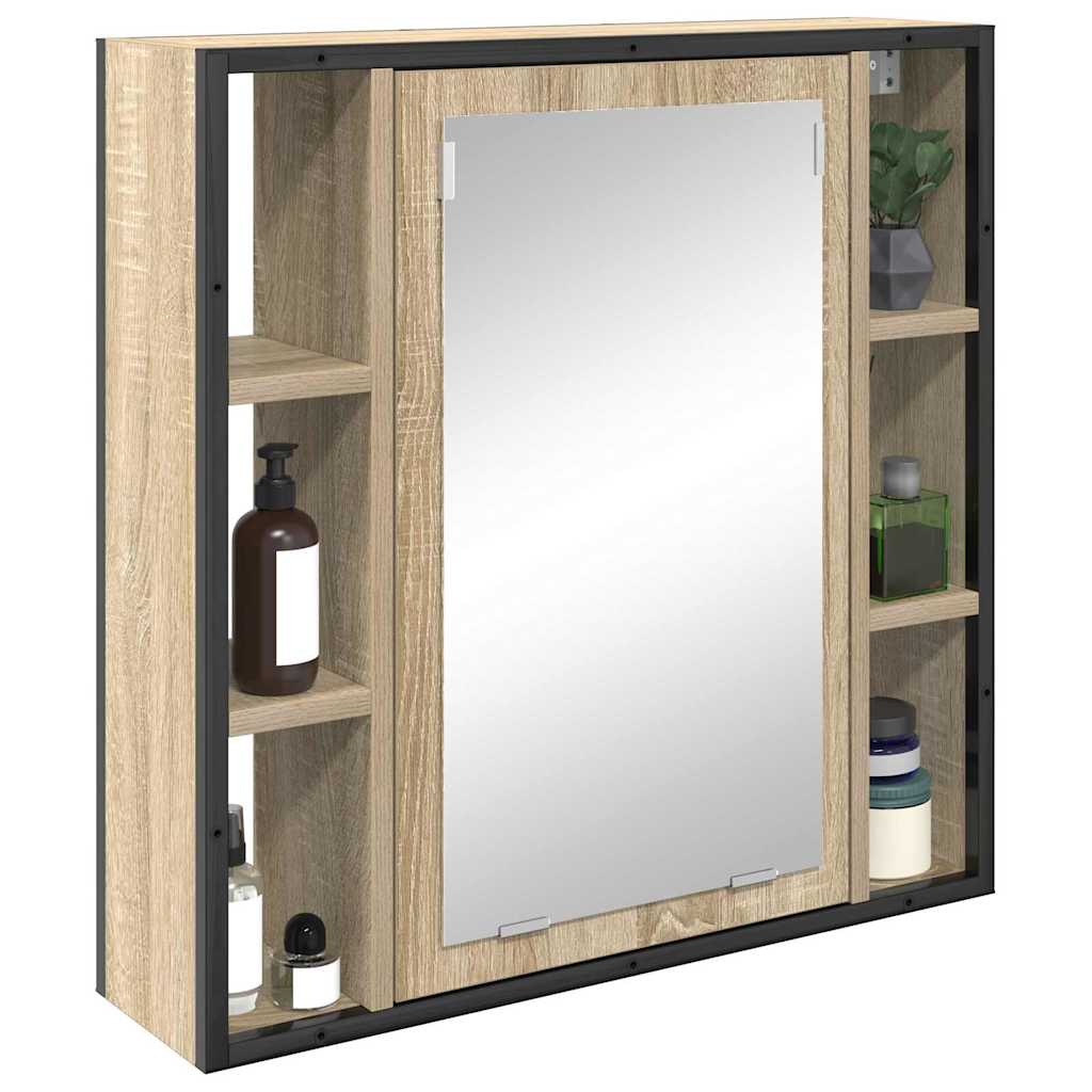 Spiegelkast met plank Sonoma Eiken 60 x 16 x 60 cm Bewerkt hout is nu te koop bij PeponiXL, paradijselijk wonen!