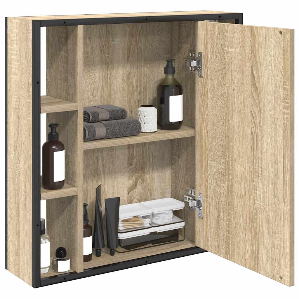 Spiegelkast met plank Sonoma Eiken 60 x 16 x 60 cm Bewerkt hout is nu te koop bij PeponiXL, paradijselijk wonen!