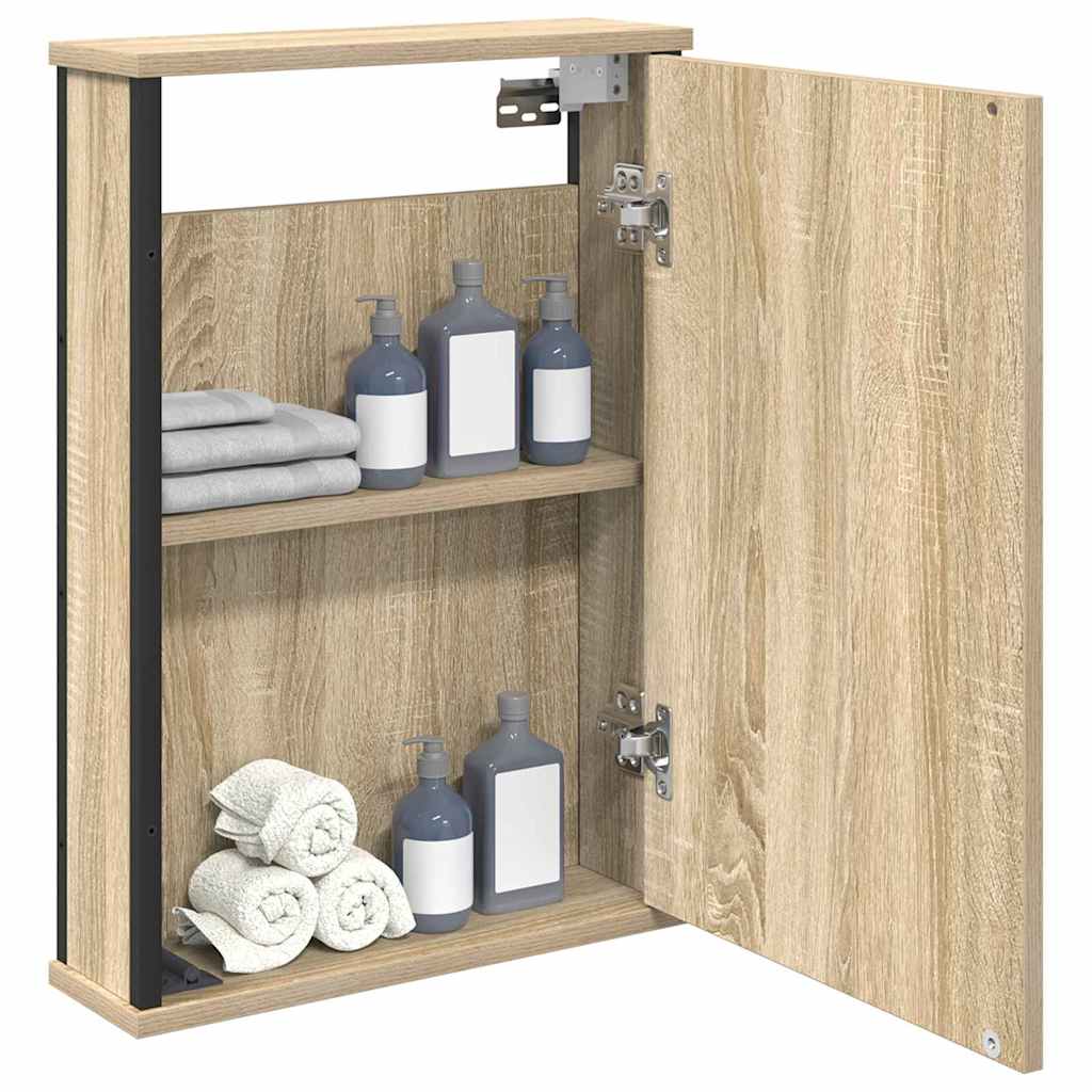 Spiegelkast met plank Sonoma Eiken 42 x 12 x 60 cm Bewerkt hout is nu te koop bij PeponiXL, paradijselijk wonen!