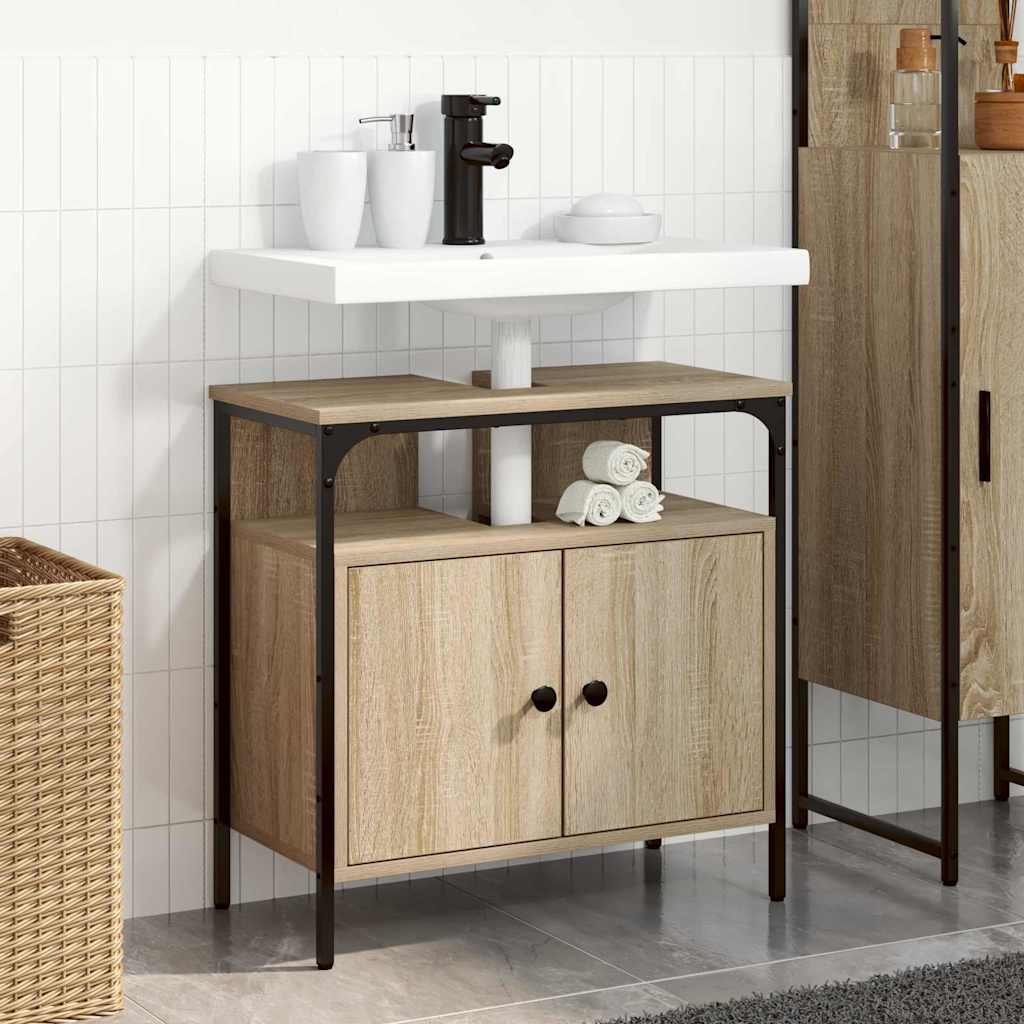 Badkamer Kast met opslag Beige 60 x 30 x 60 cm Bewerkt hout is nu te koop bij PeponiXL, paradijselijk wonen!